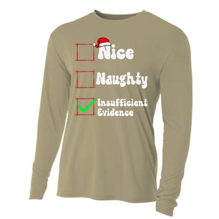 Christmas List Nice Naughty Insufficient Evidence Cooling Performance Long Sleeve Crew