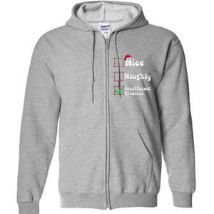 Christmas List Nice Naughty Insufficient Evidence Full Zip Hoodie