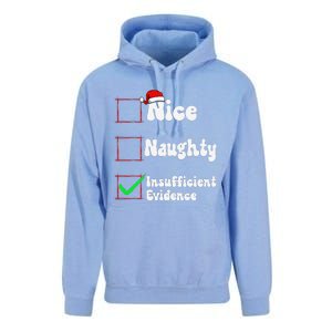 Christmas List Nice Naughty Insufficient Evidence Unisex Surf Hoodie