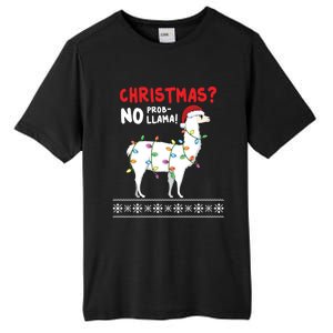 Christmas Llama No Probllama Funny Ugly Christmas Gift Tall Fusion ChromaSoft Performance T-Shirt