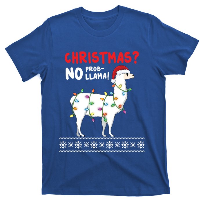 Christmas Llama No Probllama Funny Ugly Christmas Gift T-Shirt