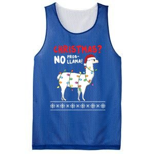 Christmas Llama No Probllama Funny Ugly Christmas Gift Mesh Reversible Basketball Jersey Tank