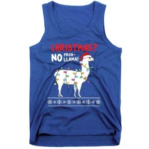 Christmas Llama No Probllama Funny Ugly Christmas Gift Tank Top