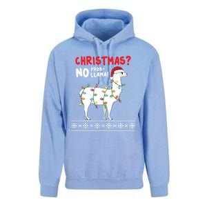 Christmas Llama No Probllama Funny Ugly Christmas Gift Unisex Surf Hoodie