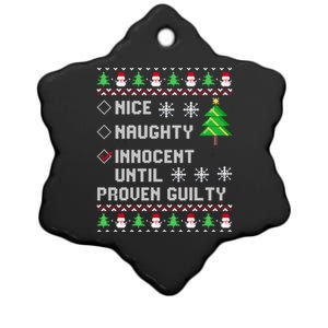 Christmas List Nice Naughty Innocent Until Proven Guilty Great Gift Ceramic Star Ornament