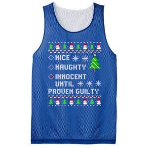 Christmas List Nice Naughty Innocent Until Proven Guilty Great Gift Mesh Reversible Basketball Jersey Tank