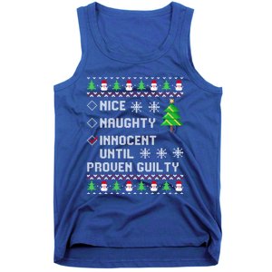 Christmas List Nice Naughty Innocent Until Proven Guilty Great Gift Tank Top