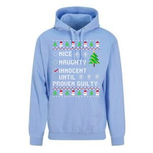 Christmas List Nice Naughty Innocent Until Proven Guilty Great Gift Unisex Surf Hoodie