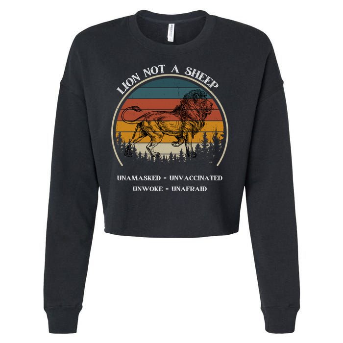 Conservative Lion Not A Sheep Cropped Pullover Crew