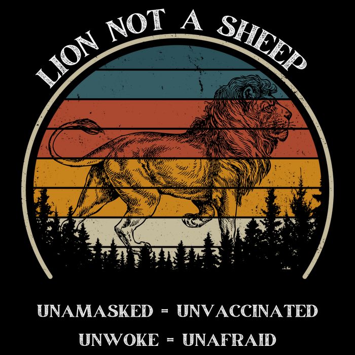 Conservative Lion Not A Sheep Cropped Pullover Crew