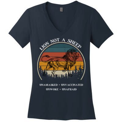 Conservative Lion Not A Sheep Women's V-Neck T-Shirt