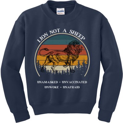 Conservative Lion Not A Sheep Kids Sweatshirt