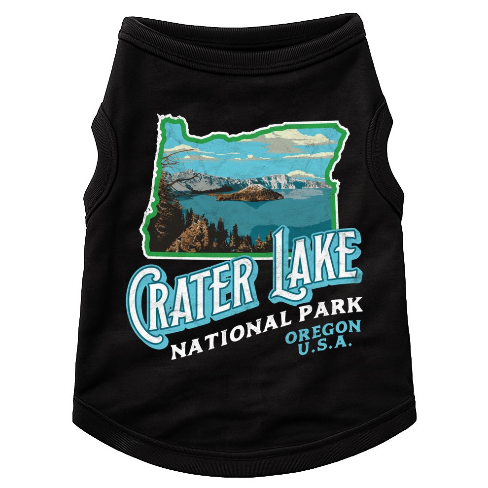 Crater Lake National Park Gift Vintage Oregon Retro Cool Gift Doggie Tank