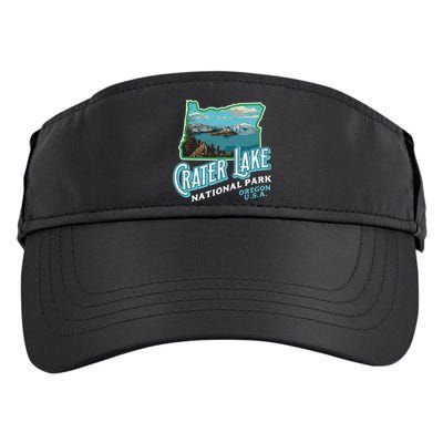 Crater Lake National Park Gift Vintage Oregon Retro Cool Gift Adult Drive Performance Visor