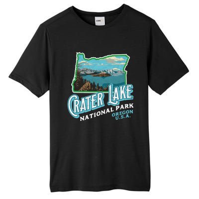 Crater Lake National Park Gift Vintage Oregon Retro Cool Gift Tall Fusion ChromaSoft Performance T-Shirt