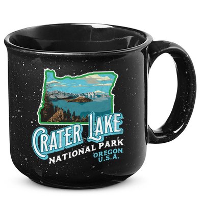 Crater Lake National Park Gift Vintage Oregon Retro Cool Gift 15oz Campfire Ceramic Mug