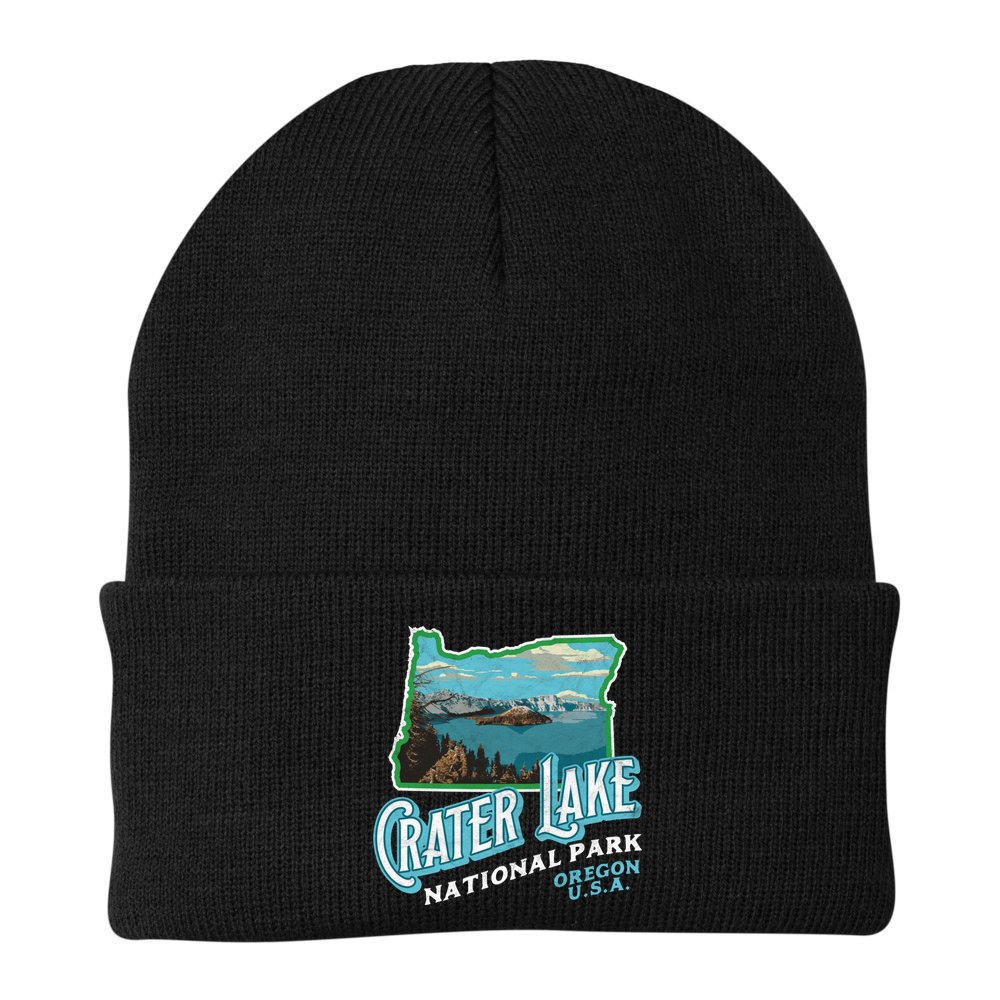 Crater Lake National Park Gift Vintage Oregon Retro Cool Gift Beanie