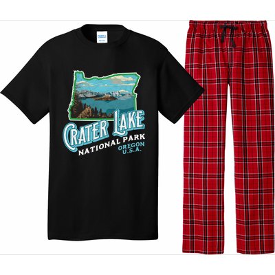 Crater Lake National Park Gift Vintage Oregon Retro Cool Gift Pajama Set