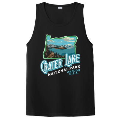 Crater Lake National Park Gift Vintage Oregon Retro Cool Gift PosiCharge Competitor Tank