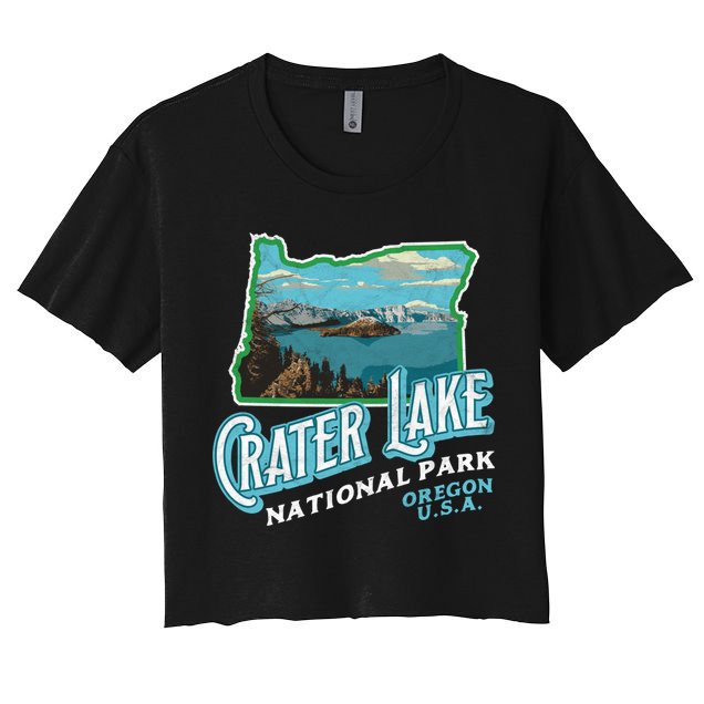 Crater Lake National Park Gift Vintage Oregon Retro Cool Gift Crop Top