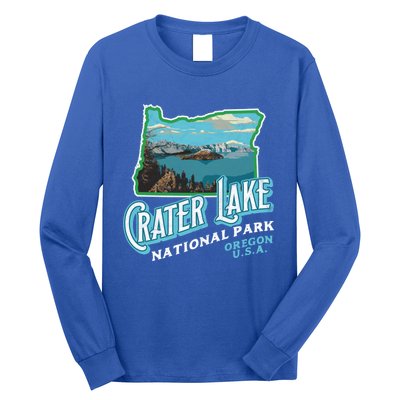 Crater Lake National Park Gift Vintage Oregon Retro Cool Gift Long Sleeve Shirt