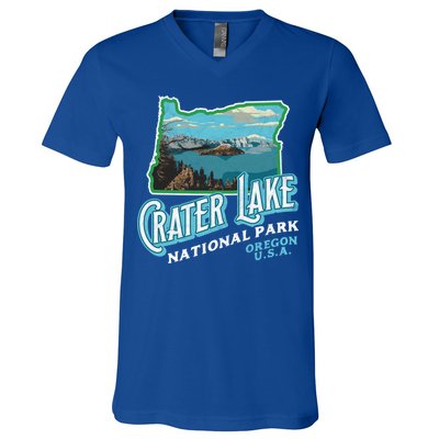Crater Lake National Park Gift Vintage Oregon Retro Cool Gift V-Neck T-Shirt