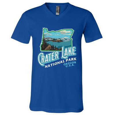 Crater Lake National Park Gift Vintage Oregon Retro Cool Gift V-Neck T-Shirt