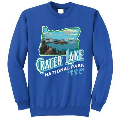 Crater Lake National Park Gift Vintage Oregon Retro Cool Gift Tall Sweatshirt