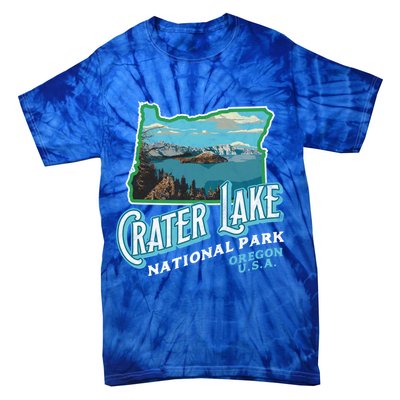 Crater Lake National Park Gift Vintage Oregon Retro Cool Gift Tie-Dye T-Shirt