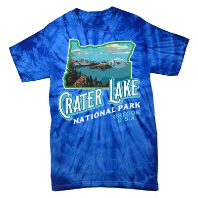 Crater Lake National Park Gift Vintage Oregon Retro Cool Gift Tie-Dye T-Shirt