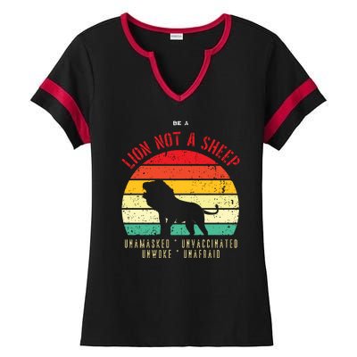 Conservative Lion Not A Sheep Ladies Halftime Notch Neck Tee