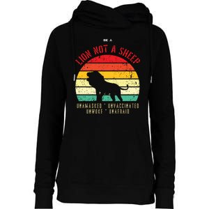 Conservative Lion Not A Sheep Womens Funnel Neck Pullover Hood