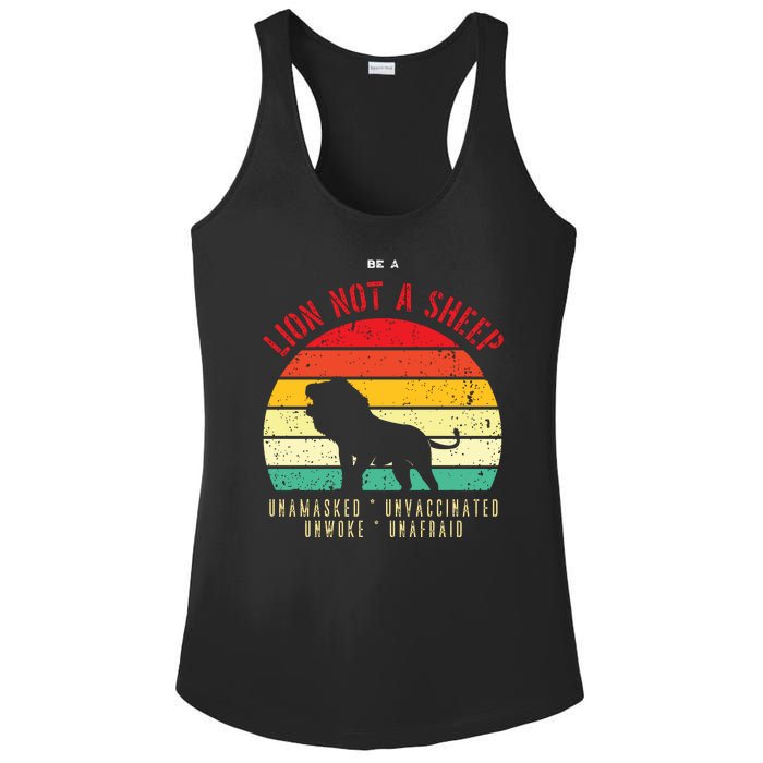 Conservative Lion Not A Sheep Ladies PosiCharge Competitor Racerback Tank