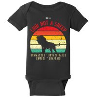 Conservative Lion Not A Sheep Baby Bodysuit