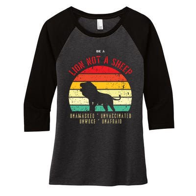 Conservative Lion Not A Sheep Women's Tri-Blend 3/4-Sleeve Raglan Shirt