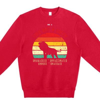 Conservative Lion Not A Sheep Premium Crewneck Sweatshirt