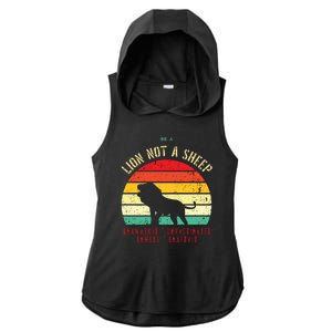 Conservative Lion Not A Sheep Ladies PosiCharge Tri-Blend Wicking Draft Hoodie Tank