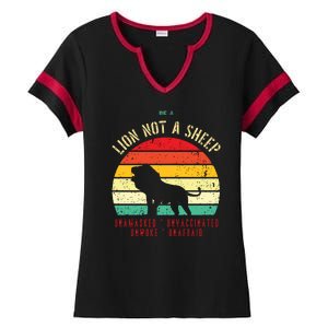 Conservative Lion Not A Sheep Ladies Halftime Notch Neck Tee