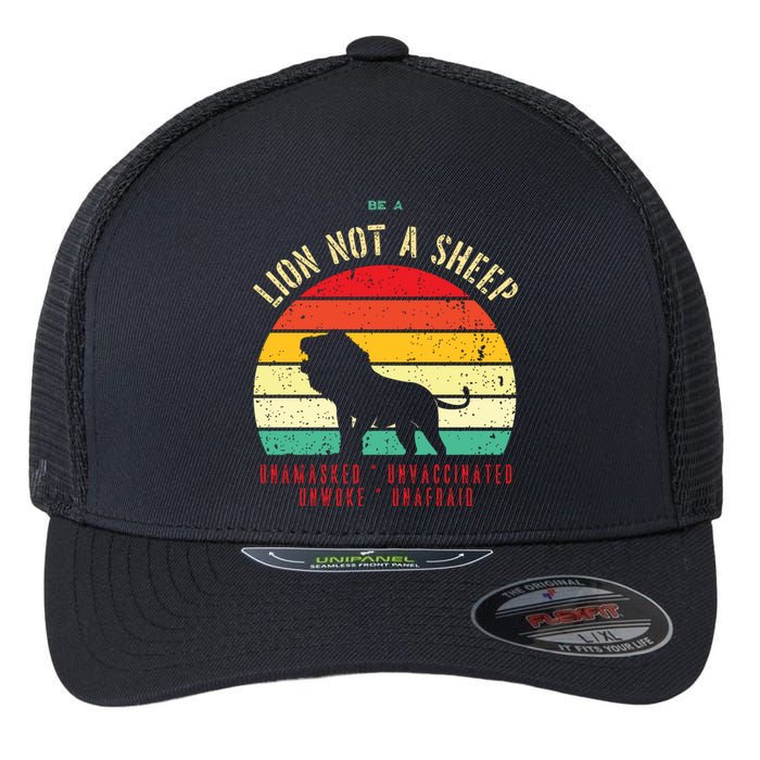 Conservative Lion Not A Sheep Flexfit Unipanel Trucker Cap