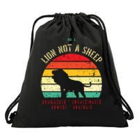 Conservative Lion Not A Sheep Drawstring Bag