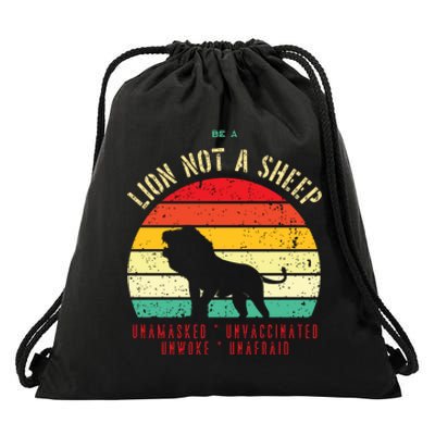 Conservative Lion Not A Sheep Drawstring Bag