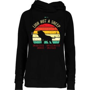 Conservative Lion Not A Sheep Womens Funnel Neck Pullover Hood