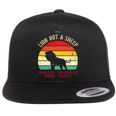 Conservative Lion Not A Sheep Flat Bill Trucker Hat