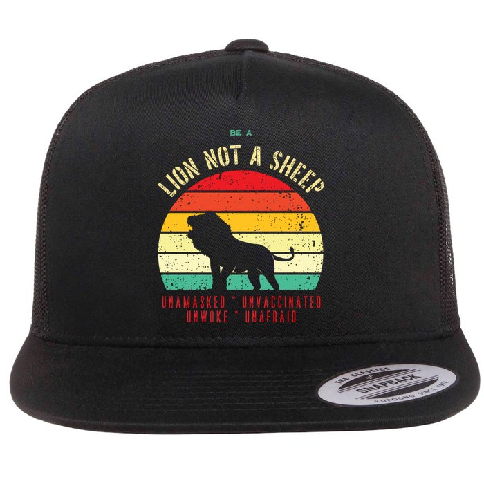 Conservative Lion Not A Sheep Flat Bill Trucker Hat