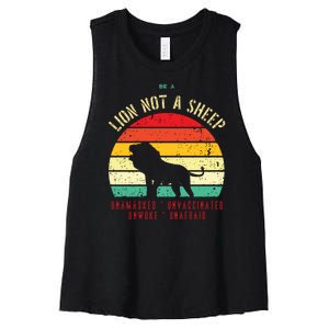 Conservative Lion Not A Sheep Women's Racerback Cropped Tank