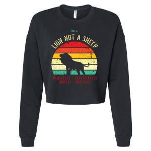 Conservative Lion Not A Sheep Cropped Pullover Crew