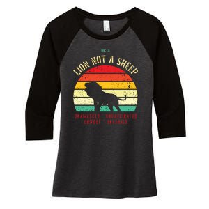 Conservative Lion Not A Sheep Women's Tri-Blend 3/4-Sleeve Raglan Shirt