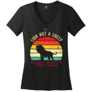 Conservative Lion Not A Sheep Women's V-Neck T-Shirt