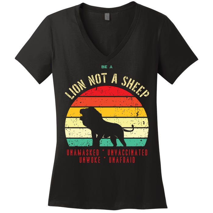 Conservative Lion Not A Sheep Women's V-Neck T-Shirt