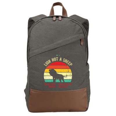 Conservative Lion Not A Sheep Cotton Canvas Backpack